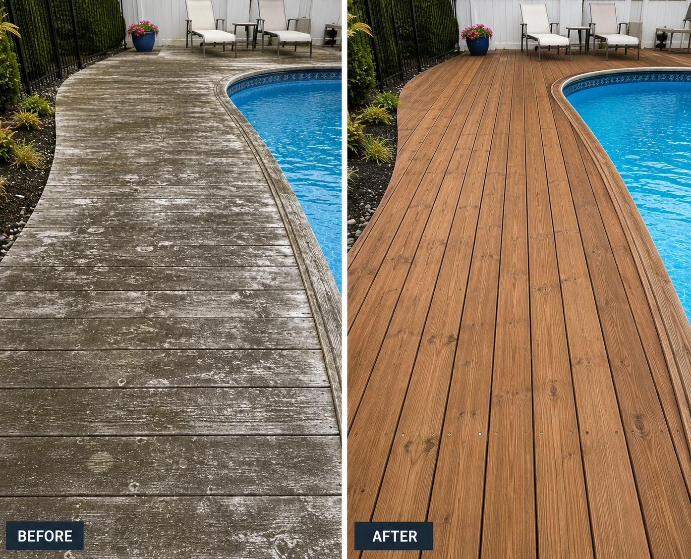 Before/after — Pool Deck Refresh