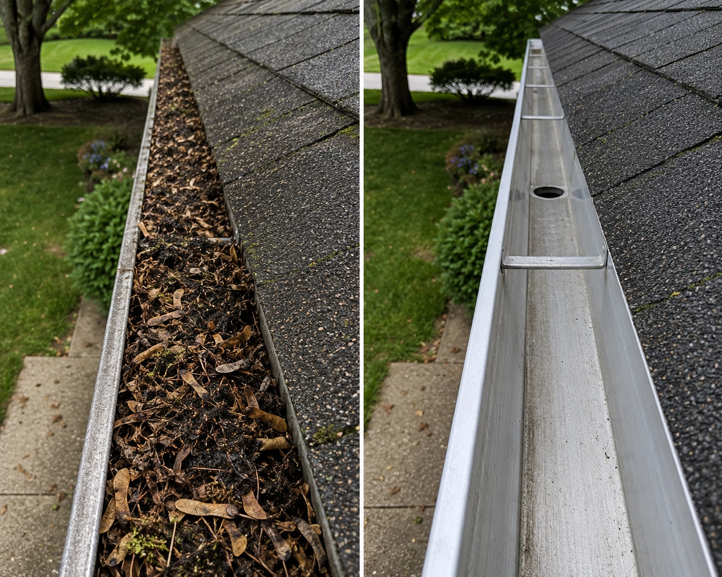 Before/after — Pre-Storm Emergency Cleanout